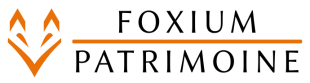 Logo Foxium Patrimoine avec le renard orange à gauche des lettres